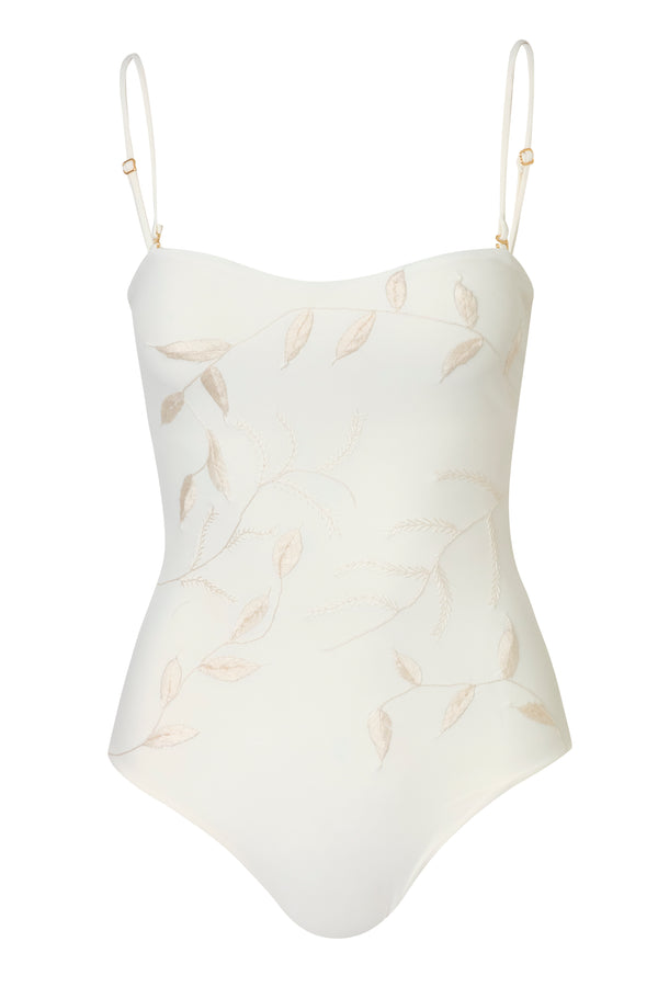 Esteros Hand-Embroidered One Piece / Ivory